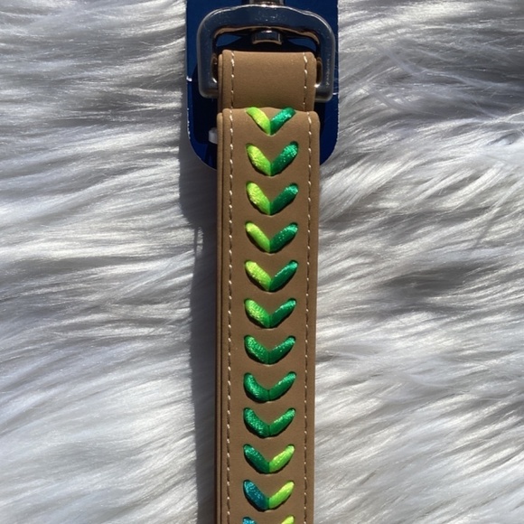 NWT Youly Vegan Leather Set Rainbow Braided Tan Collar and Leash - Picture 4 of 12